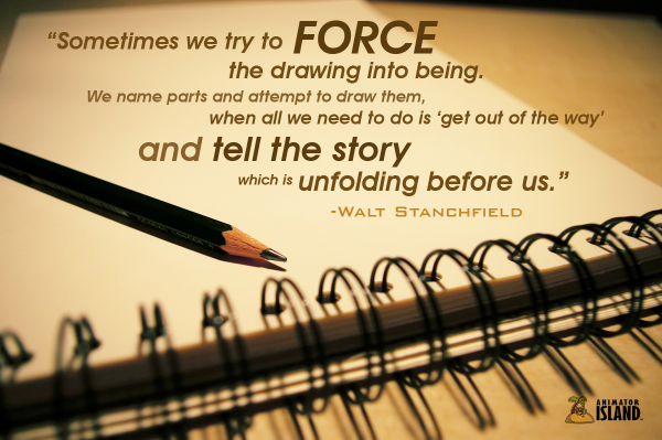 Quote on Drawing by Disney artist Walt Stanchfield