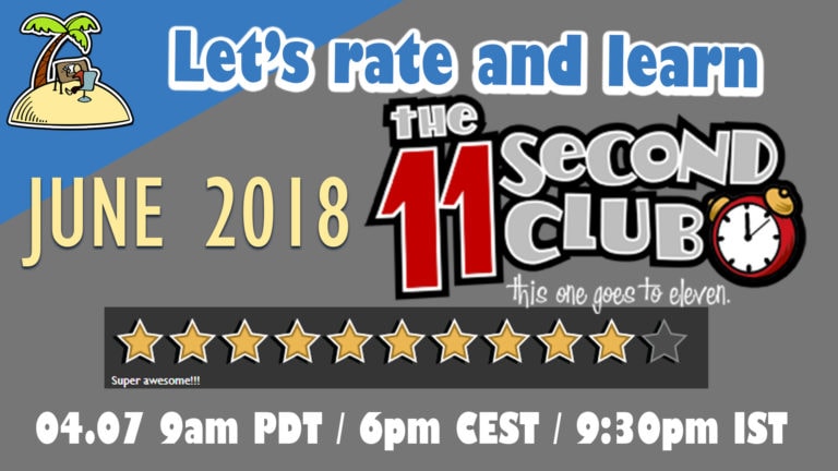 11 SecondClub June 2018 – Let’s rate and learn