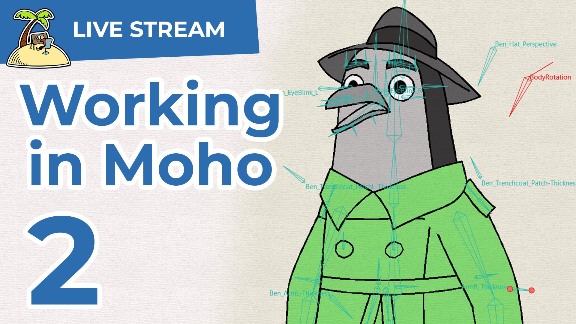 Rigging and animation in Moho - live stream - Animator Island